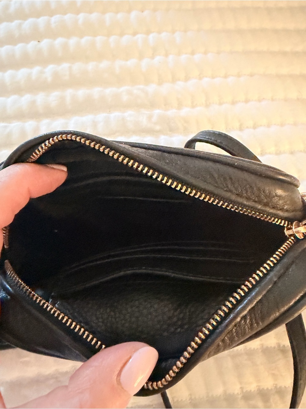 Michael Kors Black Leather MK Logo Crossbody - small 6.5 inches x 5” - Picture 3 of 3